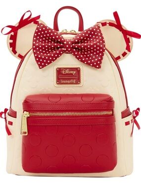Rock the Dots Cream & Red Minnie Ears Backpack